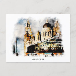 Liverpool Postcard in Aquarellfarben Postkarte