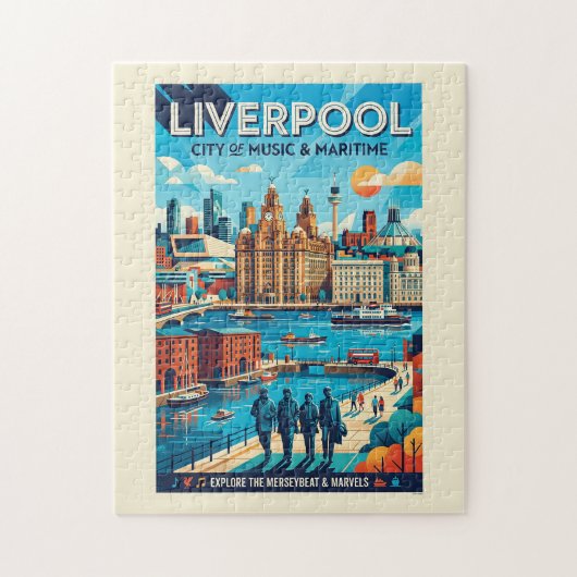 Liverpool Reiseplakat Puzzle (Vertikal)