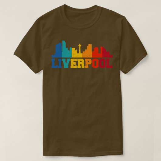 Liverpool Retro Skyline UK T-Shirt (Design vorne)