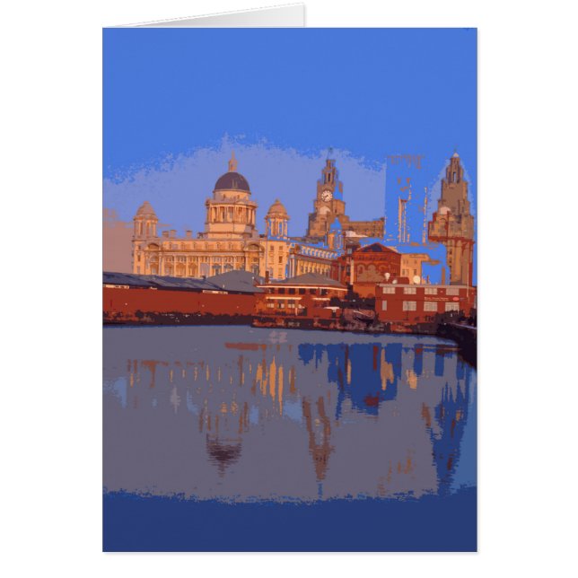 Liverpool Retrokarte im Stil eines Posters (Vorne)