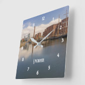 Liverpool Salthouse Dock Merseyside Foto Quadratische Wanduhr (Winkel)