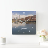 Liverpool Salthouse Dock Merseyside Foto Quadratische Wanduhr (Zuhause)