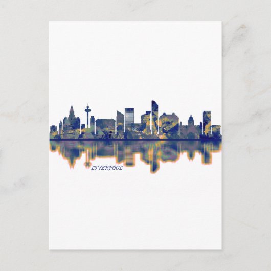 Liverpool Skyline Feiertagspostkarte (Vorderseite)