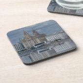 Liverpool Skyline Reflektion Getränkeuntersetzer (Linke Seite)