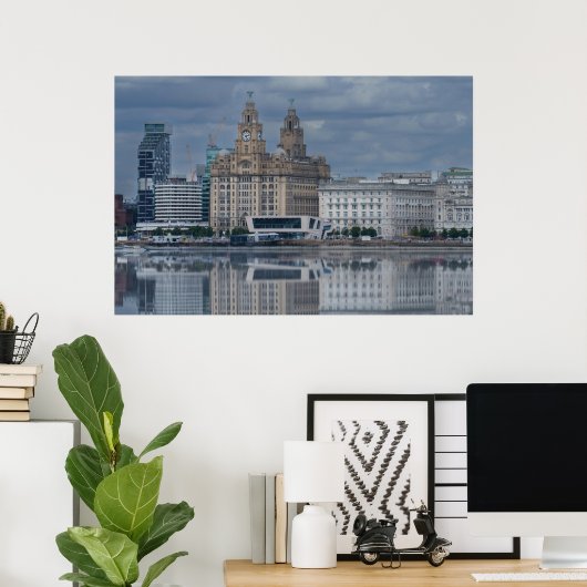 Liverpool Skyline Reflektion Poster (Heimbüro)