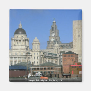 Liverpool-Stadt-Skyline, England, Großbritannien Magnet
