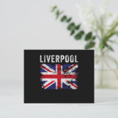 Liverpool UK Flag England Souvenir Postkarte (Stehend Vorderseite)