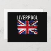Liverpool UK Flag England Souvenir Postkarte (Vorne/Hinten)