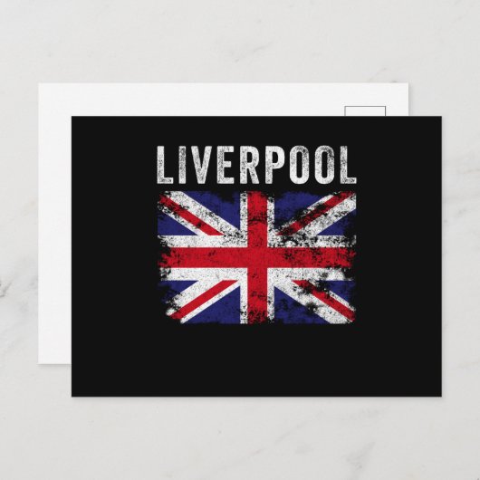 Liverpool UK Flag England Souvenir Postkarte (Vorne/Hinten)
