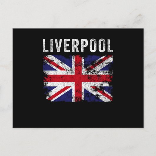 Liverpool UK Flag England Souvenir Postkarte (Vorderseite)