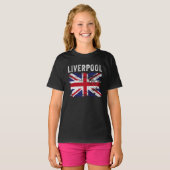 Liverpool UK Flag England Souvenir T-Shirt (Vorne ganz)