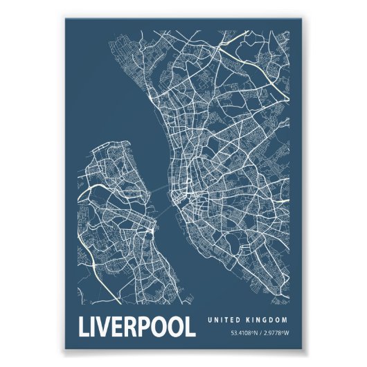 Liverpool - United Bleprint City Map Fotodruck (Vorne)