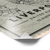 Liverpool united kingdom map print poster canvas (Ecke)