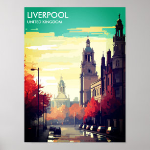 Liverpool United Travel Postcard Poster