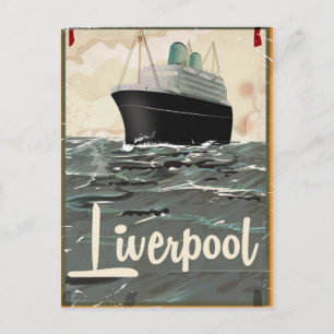 Liverpool Vintage Travel Poster Postkarte