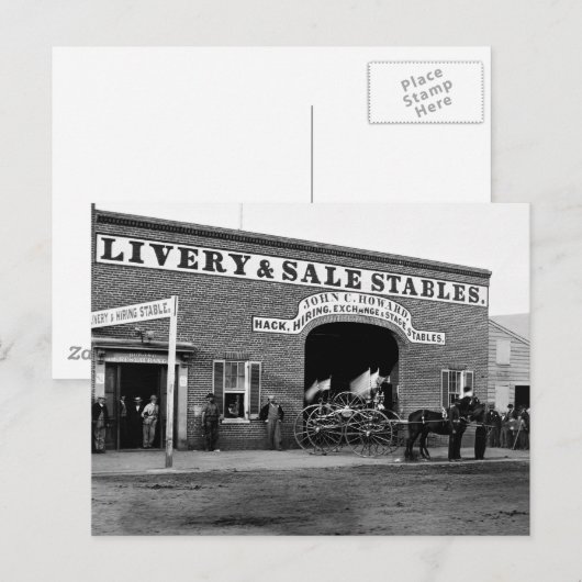 Livery Stable, 1865 Postkarte (Vorne/Hinten)