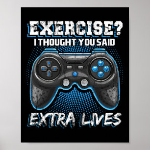Lives Funny Video Game Controller Retro Gamer Boys Poster