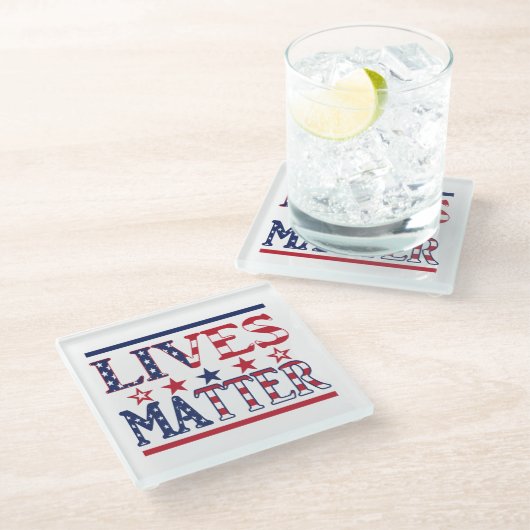 Lives Matter - American Flag Glasuntersetzer (Schrägansicht)