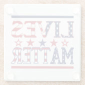 Lives Matter - American Flag Glasuntersetzer (Rückseite)