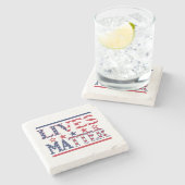 Lives Matter - American Flag Steinuntersetzer (Seitenansicht)