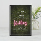 Livestream Virtual Wedding Neon Sign Boxwood Einladung (Stehend Vorderseite)