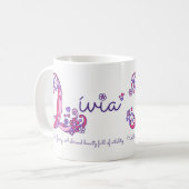 Lívia Name bedeutet Herzfrequenz Blume L Monogramm Kaffeetasse (Vorderseite Links)