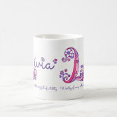 Lívia Name bedeutet Herzfrequenz Blume L Monogramm Kaffeetasse (Mittel)