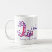 Lívia Name bedeutet Herzfrequenz Blume L Monogramm Kaffeetasse (Links)