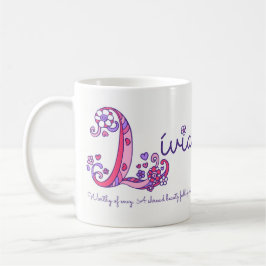 Lívia Name bedeutet Herzfrequenz Blume L Monogramm Kaffeetasse