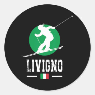 Livigno Italien Ski Resort Alpen Italienisches Ski Runder Aufkleber