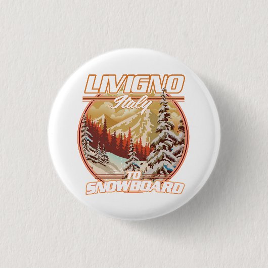 Livigno italy Snowboarding-Logo Button (Vorderseite)
