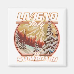 Livigno italy Snowboarding-Logo Magnet