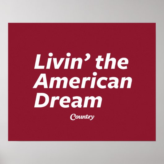 Livin' amerikanischer Traum Poster (Vorne)