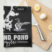 Livin' auf der Insel Time Big Island Pond NH Bar T Geschirrtuch (Viertel Falte)