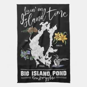 Livin' auf der Insel Time Big Island Pond NH Bar T Geschirrtuch
