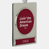 Livin der amerikanische Traum Banner-Ornament Silber (Rechts)