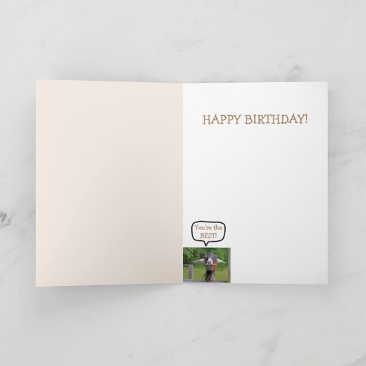 Livin' Dream Funny Goat Geburtstag Karte (Innenseite)