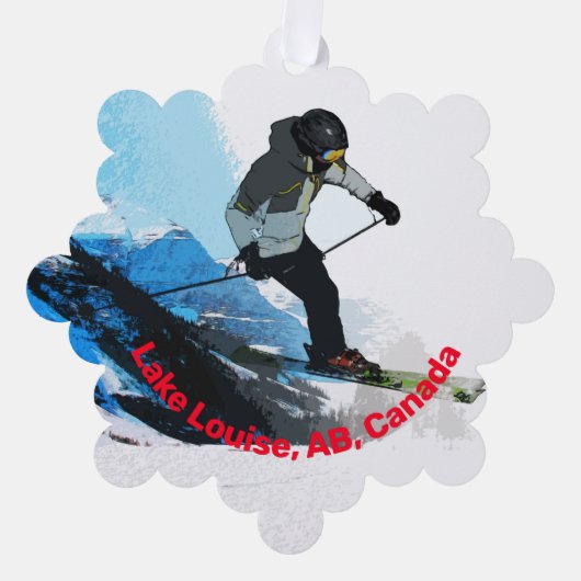 Livin' It! - Abfahrtskier Ornament Karte (Vorderseite)