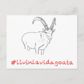 Livin La Vida Goata Funny Goat Design Postkarte (Vorderseite)