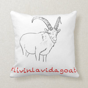 Livin La Vida Goata Funny Goat Zeichnend Tierwelt Kissen