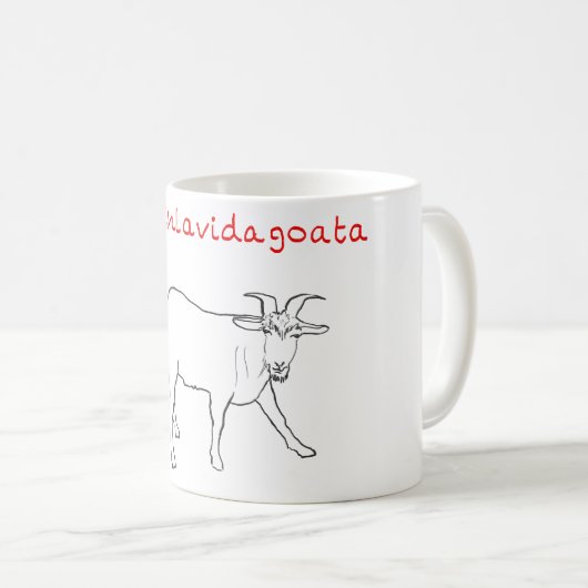 Livin La Vida Goata Funny Quirky Niedliche Ziege Z Kaffeetasse (VorderseiteRechts)