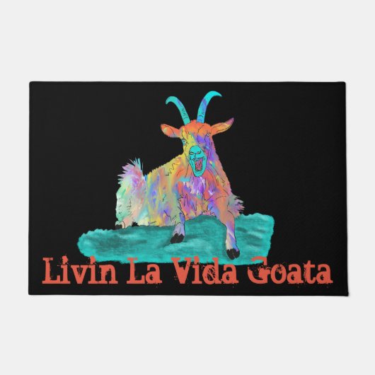 Livin La Vida Goata Funny Screening Goat Design Fußmatte (Vorderseite)