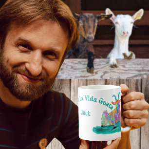 Livin La Vida Goata Funny Screening Goat Design Kaffeetasse