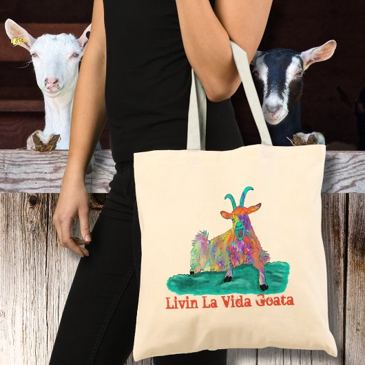 Livin La Vida Goata Funny Screening Goat Design Tragetasche