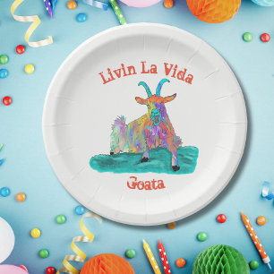 Livin La Vida Goata lustiger schreiender Pappteller