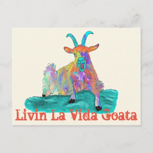 Livin La Vida Goata lustiger schreiender Postkarte (Vorderseite)