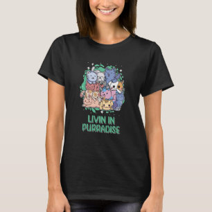 Livin Purradise Cat Hobby Kitten Cat Mama Tier T-Shirt