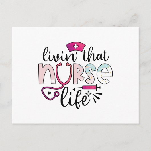 Livin That Nurse Life Postkarte (Vorderseite)