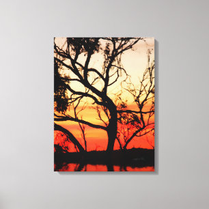 Living Art Sonnenuntergang Silhouette Wrapped Can Leinwanddruck