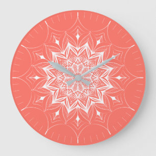 Living Coral 2019 Pantone Große Wanduhr